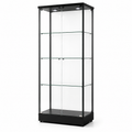 Meuble Vitrine Collector LED – Verre & Métal Noir 163 cm